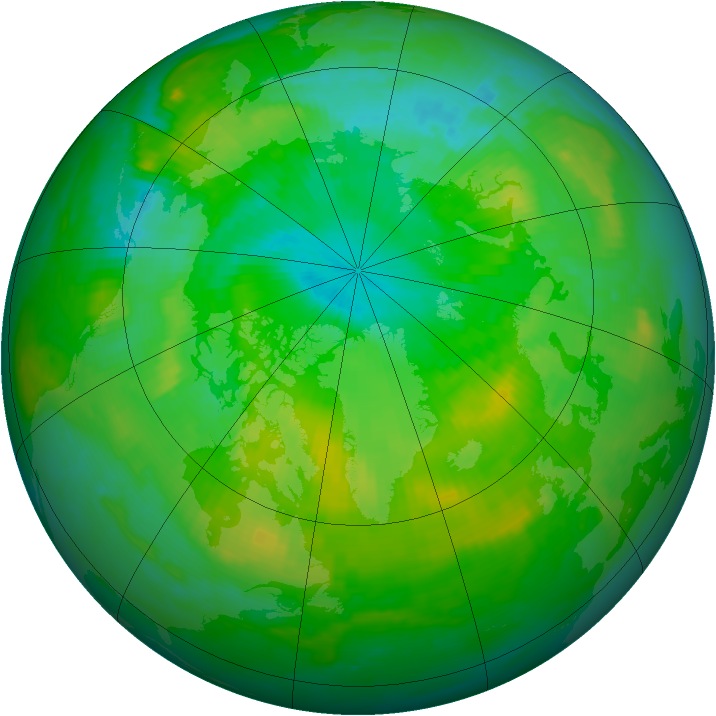 Arctic ozone map for 19 July 1999